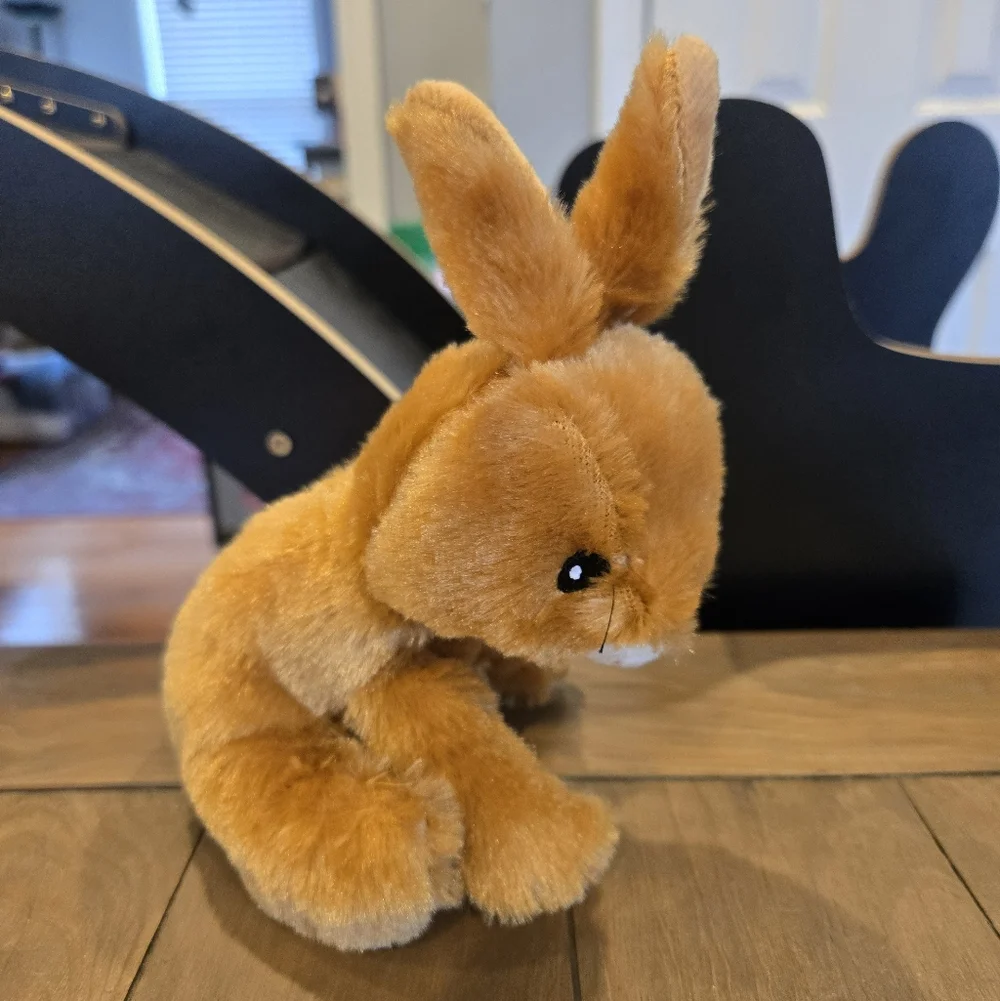 Brown Plush Bunny with Pink Bow